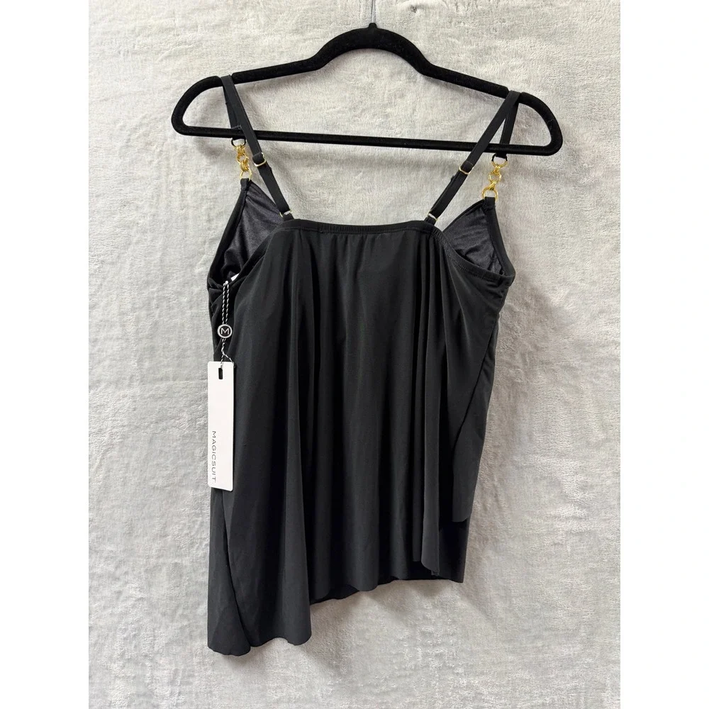 Magicsuit Womens Eliza Chain-Link Tankini Top Black  Sz 8 - NWT $134